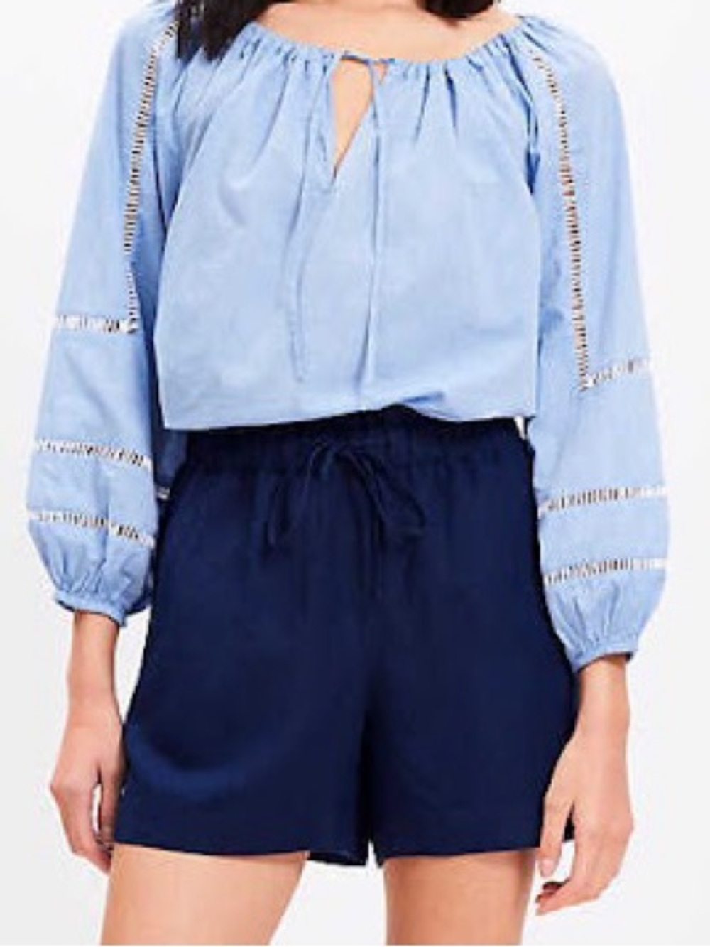 Loft Navy Breezy Pull On Short in Navy. Never worn. Size XL Cute paperbag waist